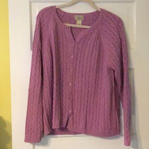 Pink Cable Knit LLBean Sweater